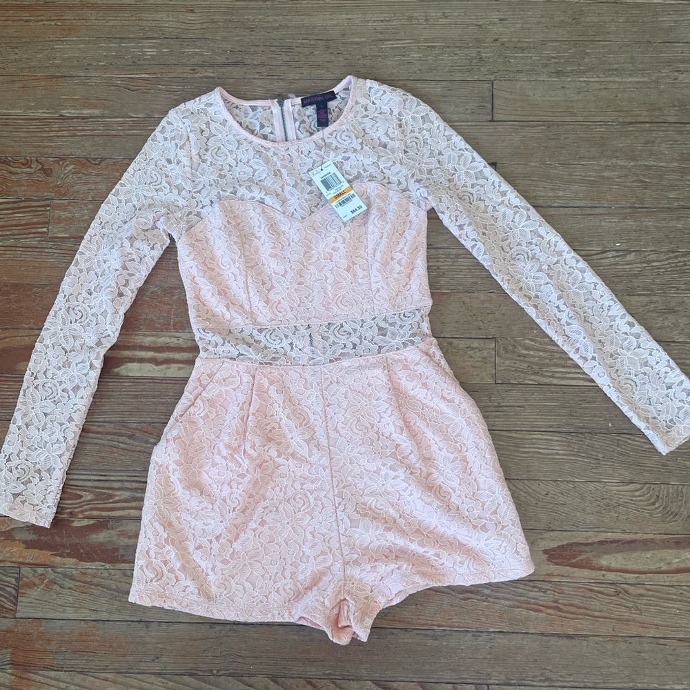 Material Girl pale blush romper size S